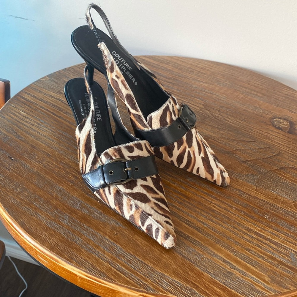 Donald J Pliner size 9 Made in Italy Slingback Low Heels Leopard